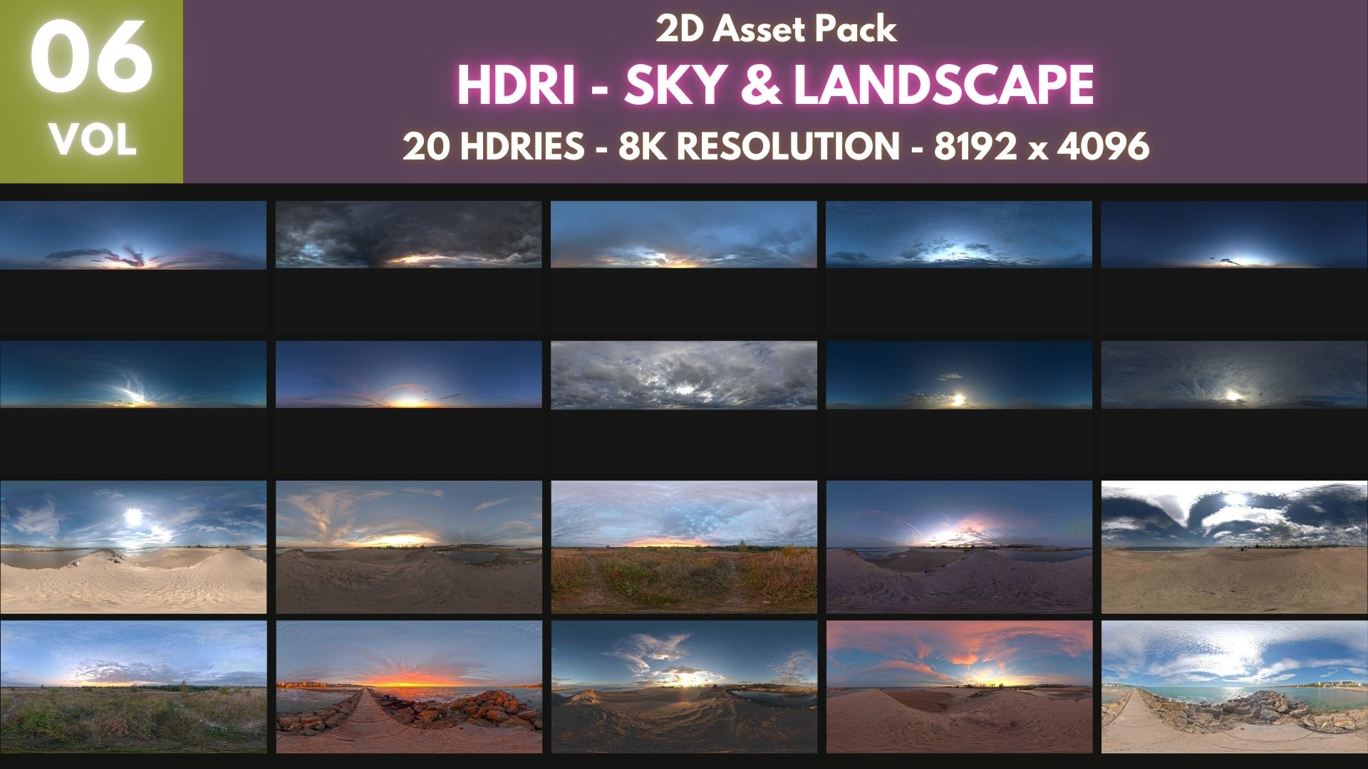 HDRI Pack 6 - 20 HDRIes - Sky & Landscape | Fab