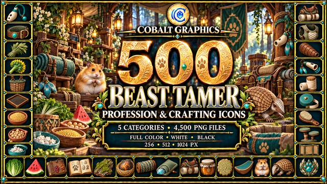 500 Beast Tamer Profession Icons | RPG Companions, Mount Gear & Crafting — Cobalt Game Assets