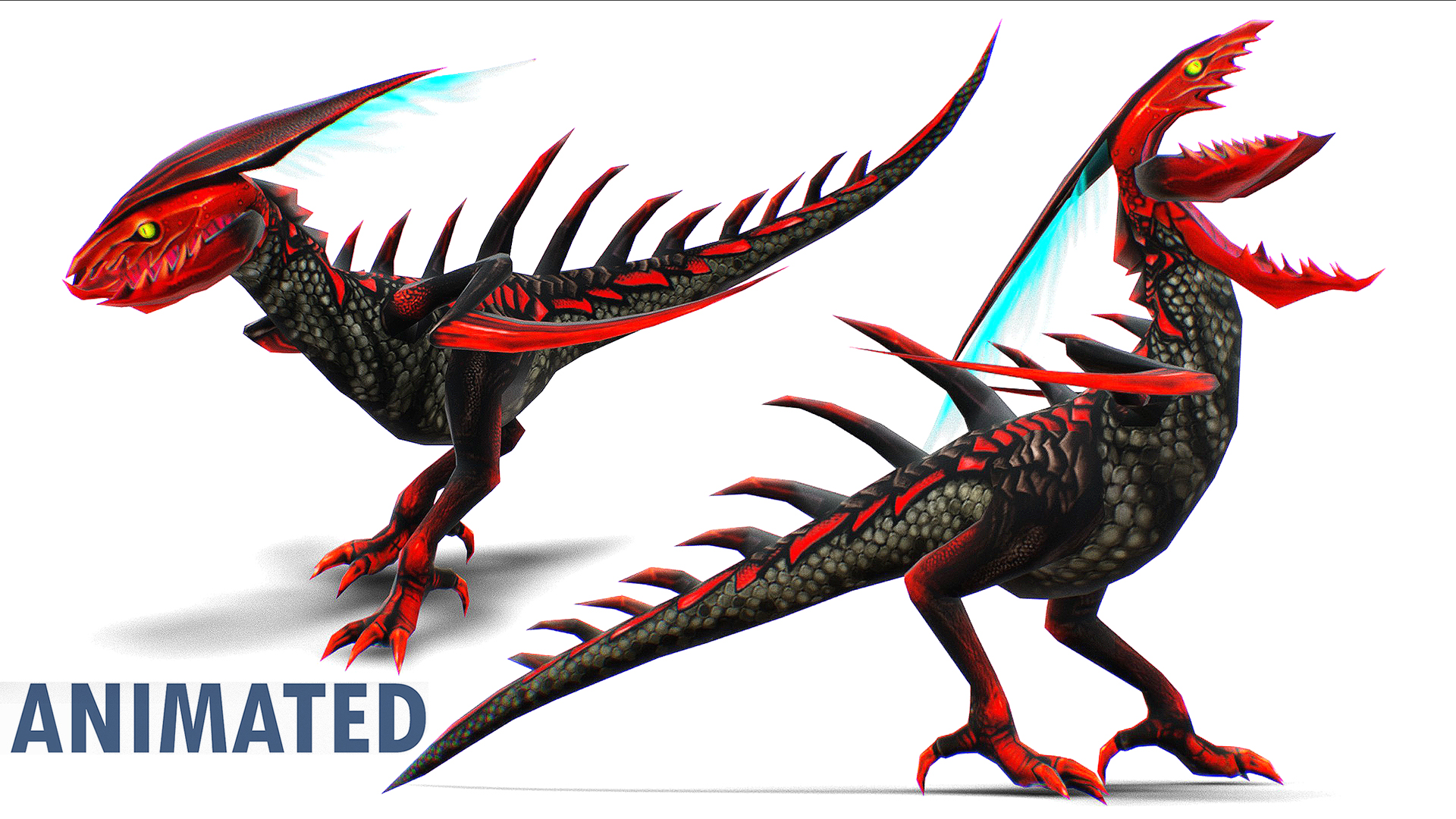 Dinosaur Lizard Monster - Black Alien Ostrich Mutant - large mouth | Fab