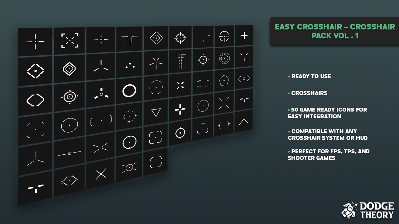 Media 1 for listing Easy Crosshair – Crosshair Pack VOL.1 (50 Textures)