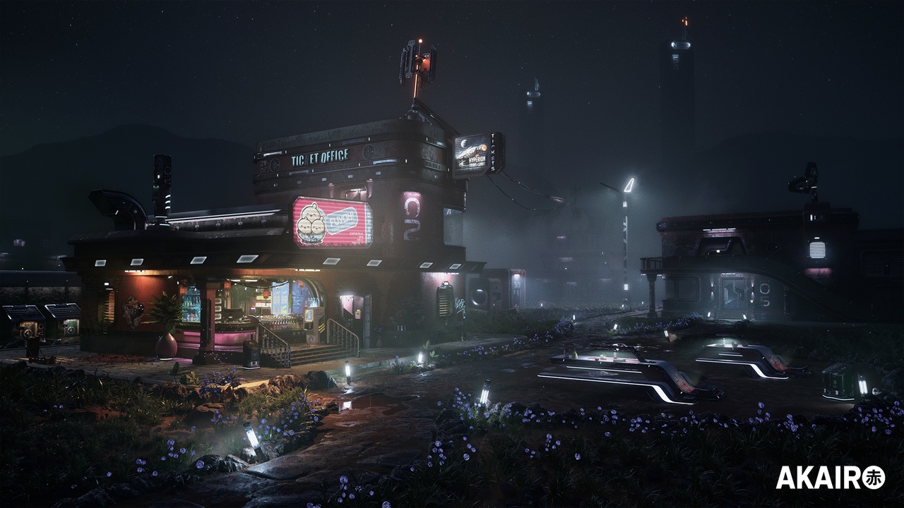 Fuyoh Cyberpunk Diner Environment