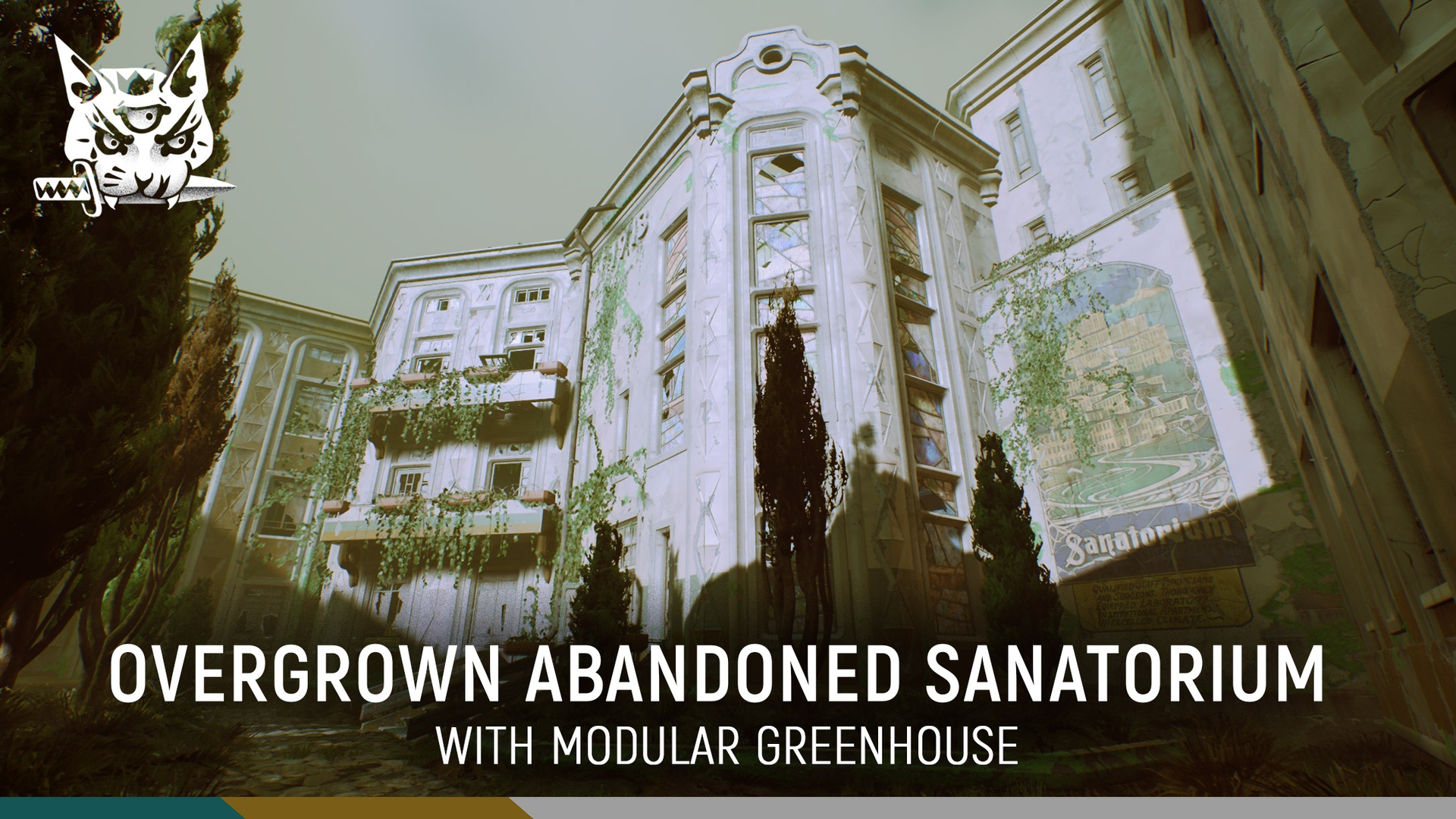 Media 1 for listing Overgrown Abandoned Sanatorium & Modular Greenhouse