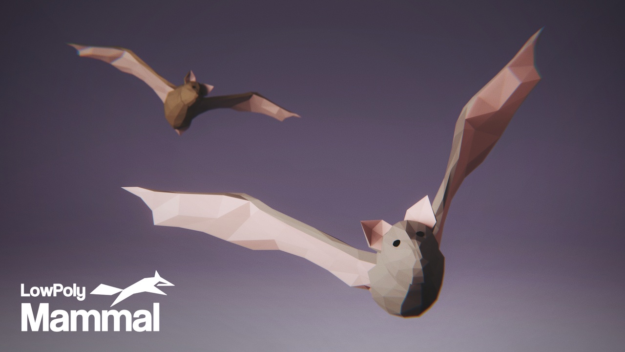 Media 1 for listing Low Poly Mammal: Bat
