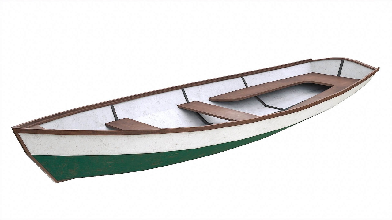 Media 1 for listing Painted Wooden Boat V3 3D Model