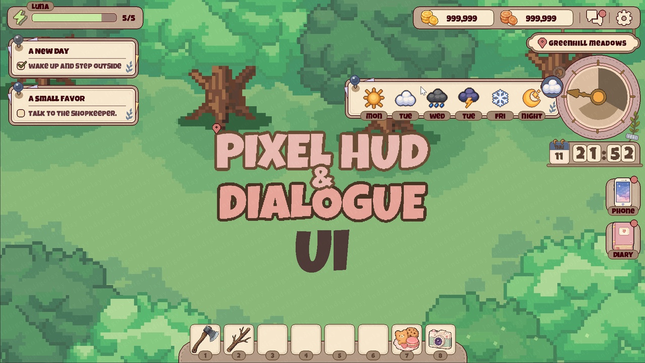Media 1 for listing Pixel HUD & Dialogue UI Pack — Daily Life