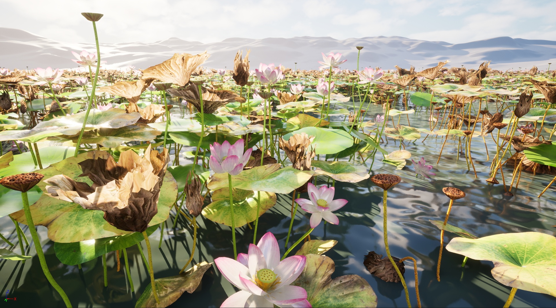 Media 1 for listing Nanite WInd Plant Foliage - Nelumbo - sacred lotus 03 (Highpoly+Low Poly)