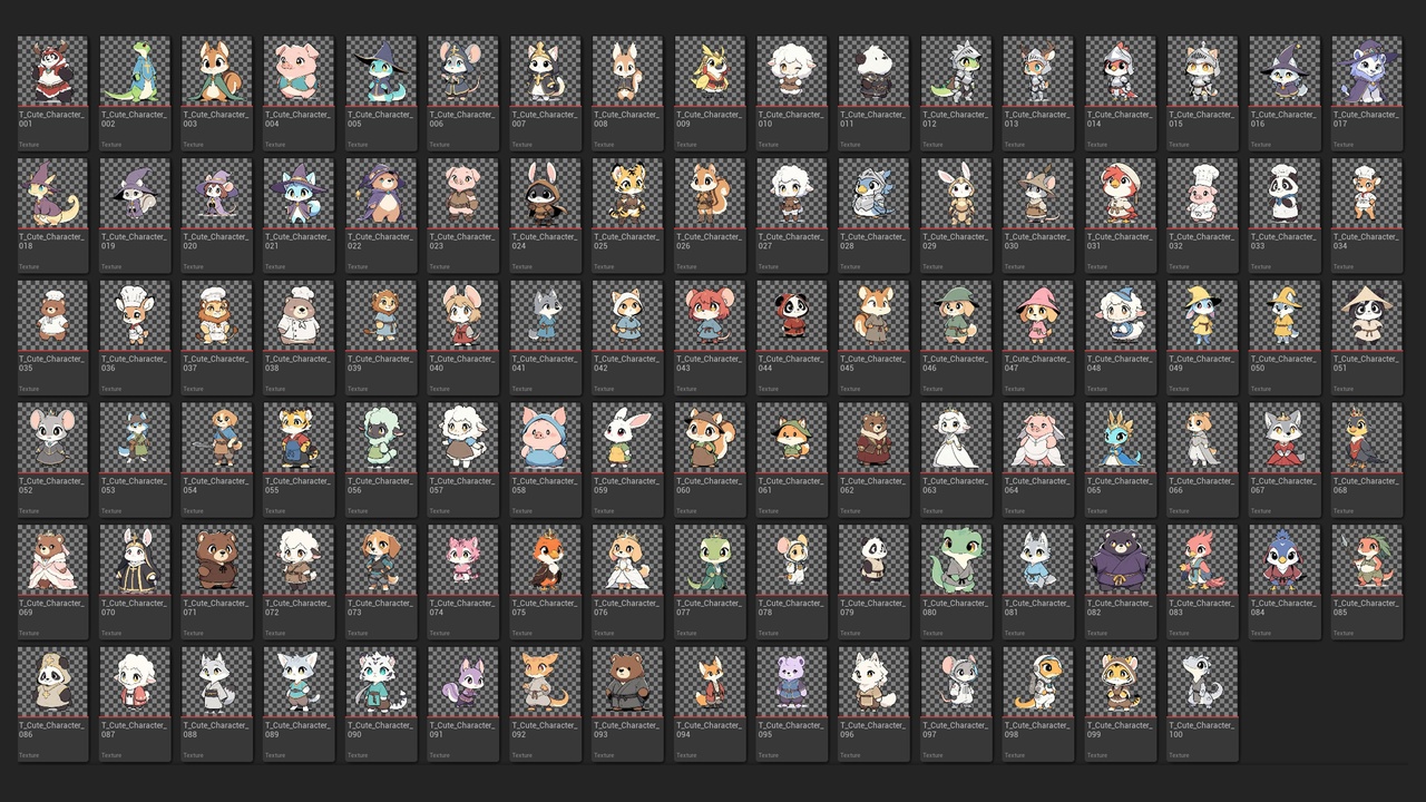 Media 1 for listing Cute Characters Pack 01 - 100 Images
