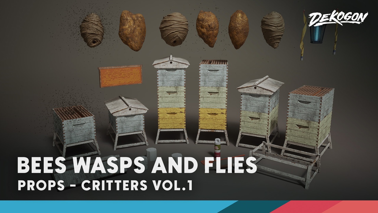 Media 1 for listing Critters VOL.1 - Bees Wasps Flies (Nanite and Low Poly w/Particle)