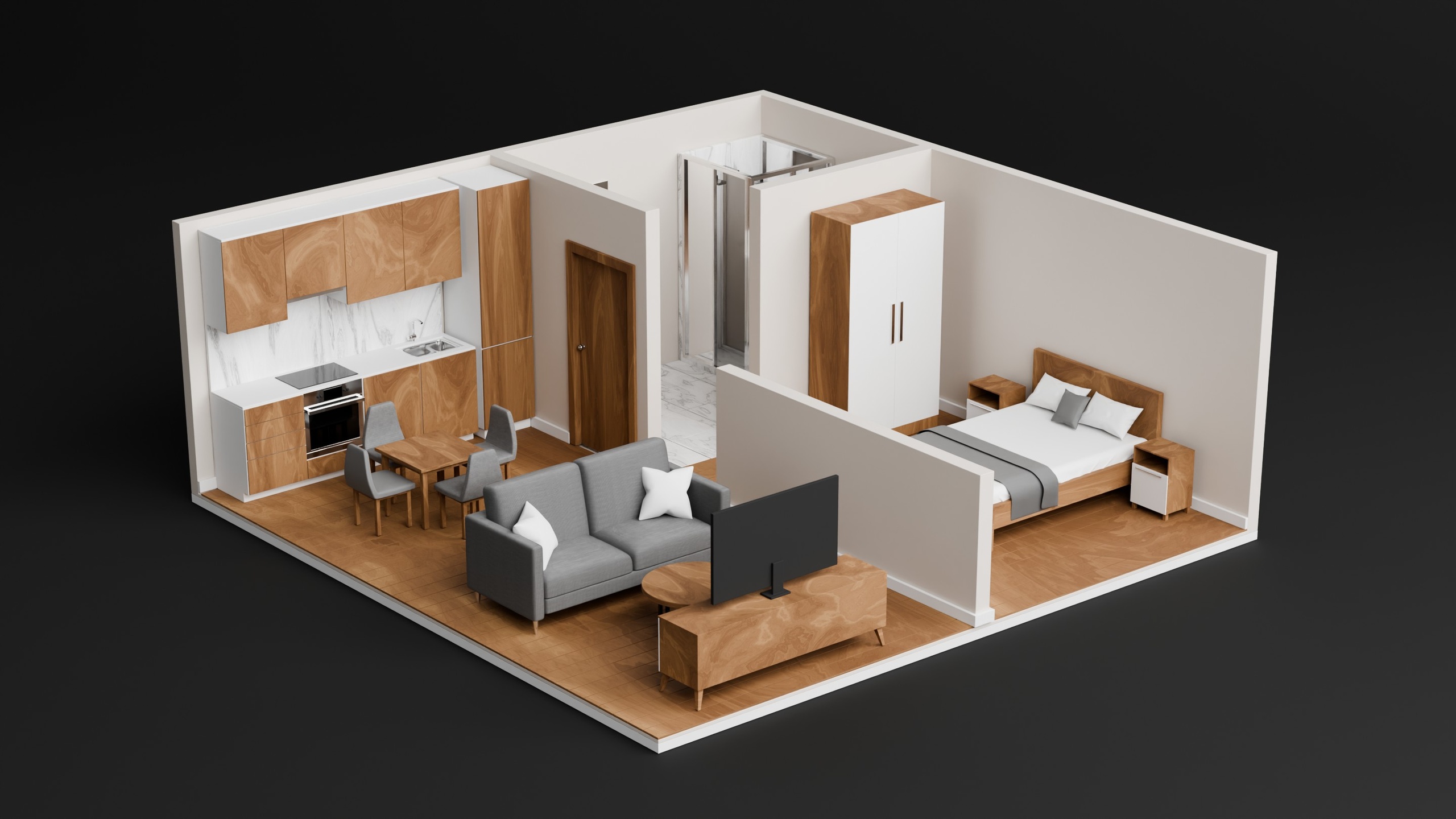 Media 1 for listing Low Poly Small Apartment Modular Interior Kit