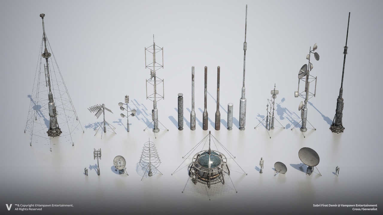 Media 1 for listing Antenna Pack – High-Quality Industrial Antenna Collection for Games and Film