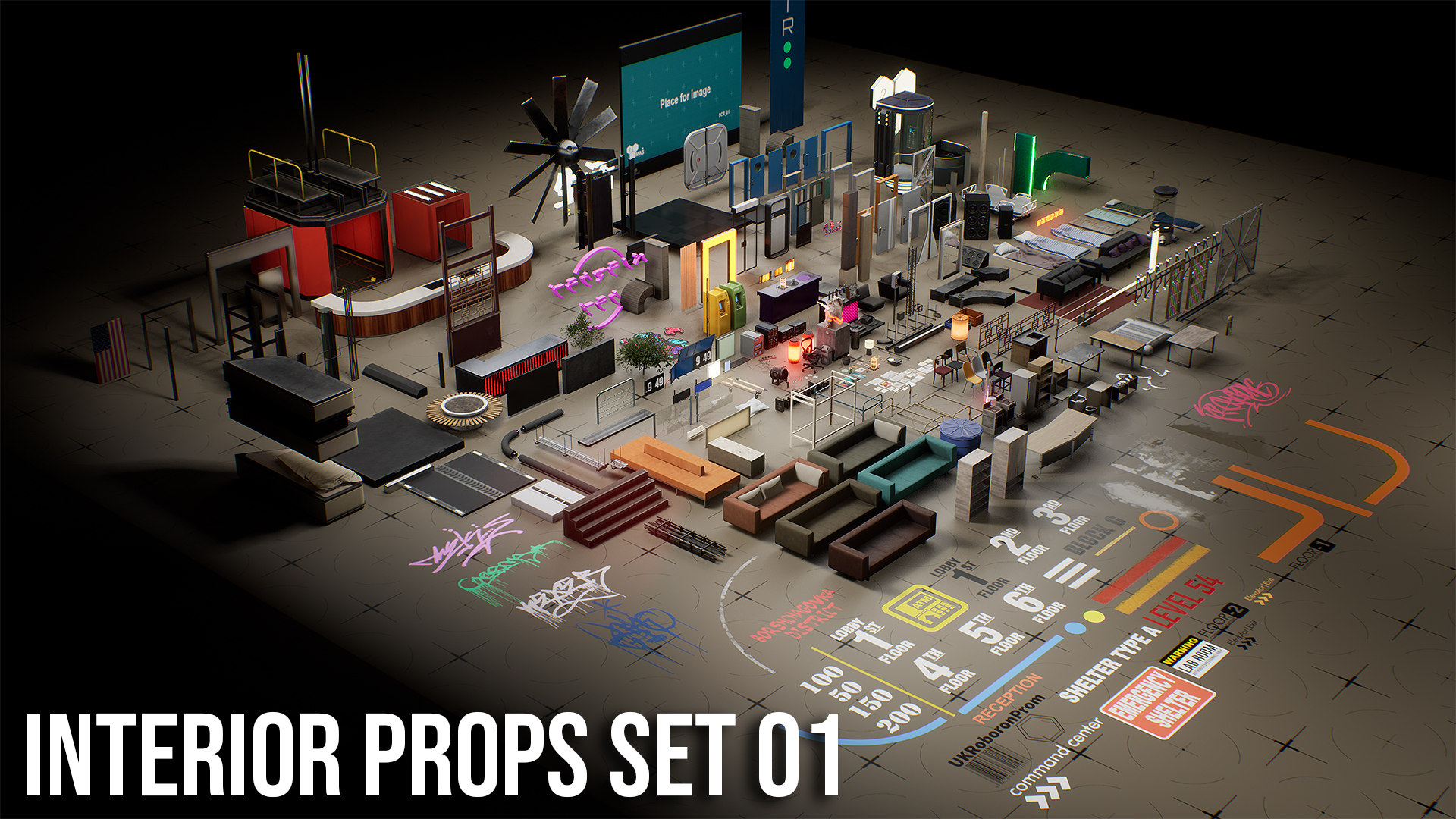 Interior Props Set 01 | Fab