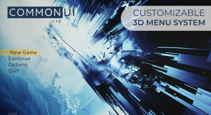 Game Main Menu - 3D UI - Gamepad - Common UI - Glitch | Fab