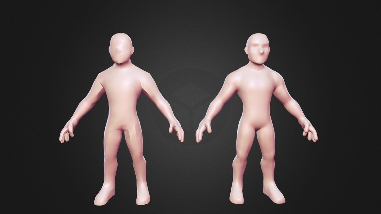 Media 1 for listing Stylized Human Character Base – Lowpoly Highpoly