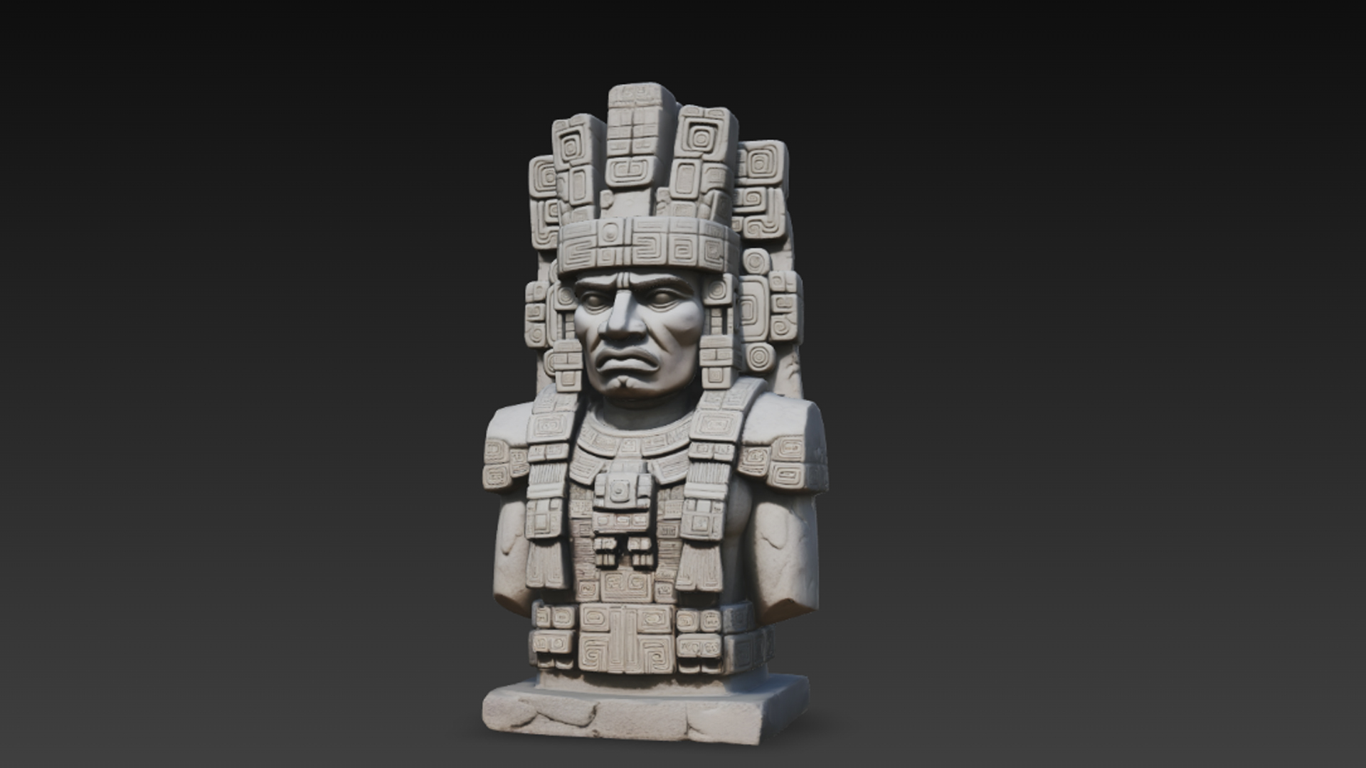 Stylized Aztec Maya Stone Statue 07 | Fab