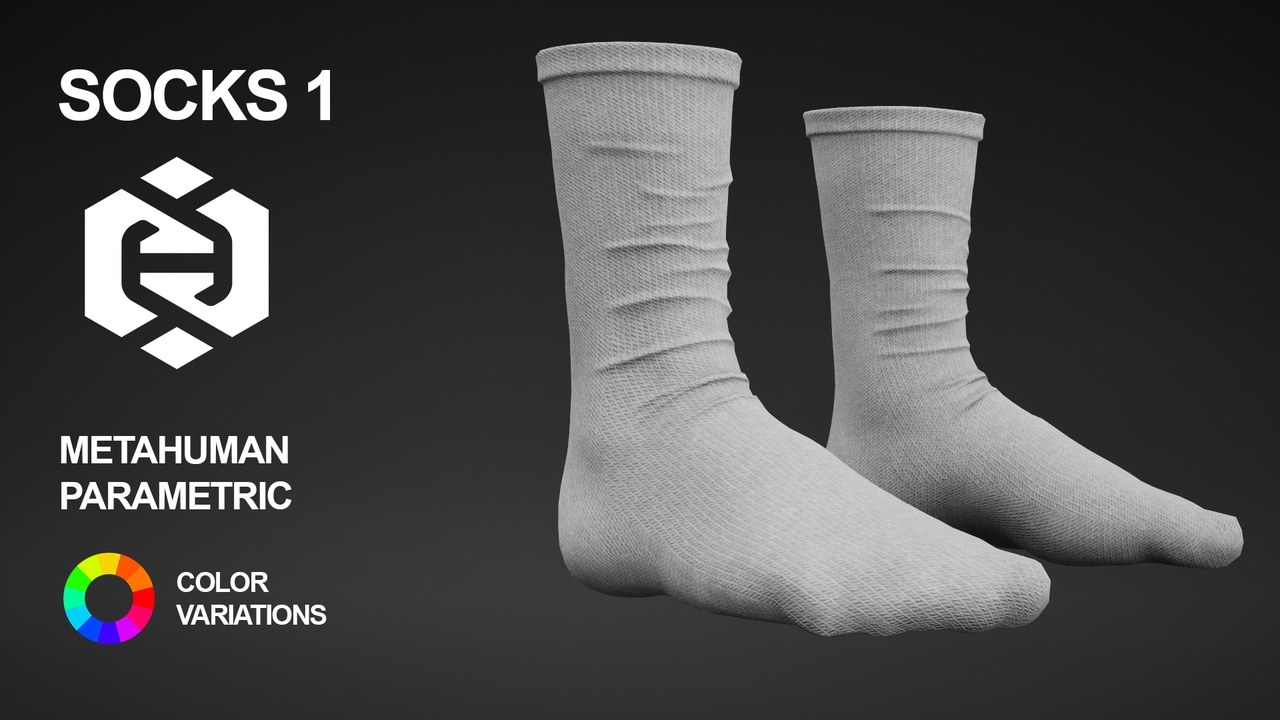 Media 1 for listing 3D Socks Model For Metahuman 1 - MHPKG