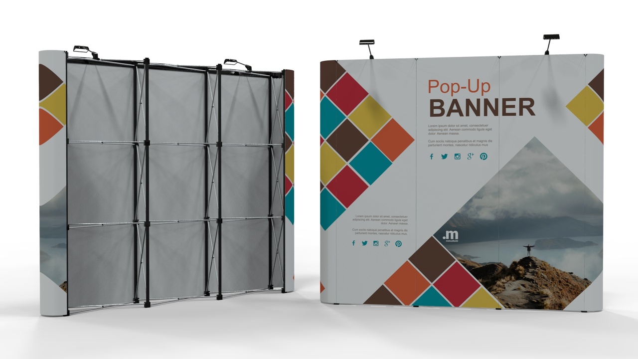 Media 1 for listing Pop-Up Banner Display - Straight - 3 Sections