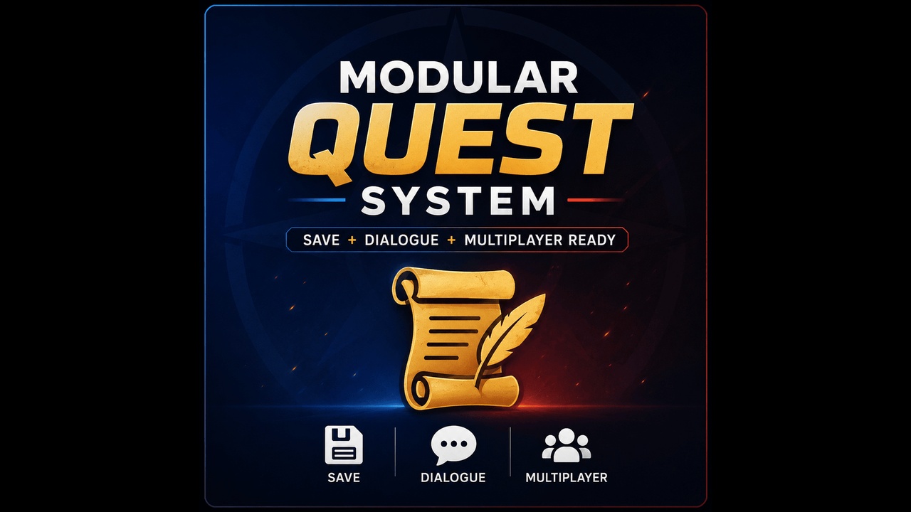 Media 1 for listing Modular Quest System (Save + Dialogue + Multiplayer Ready)