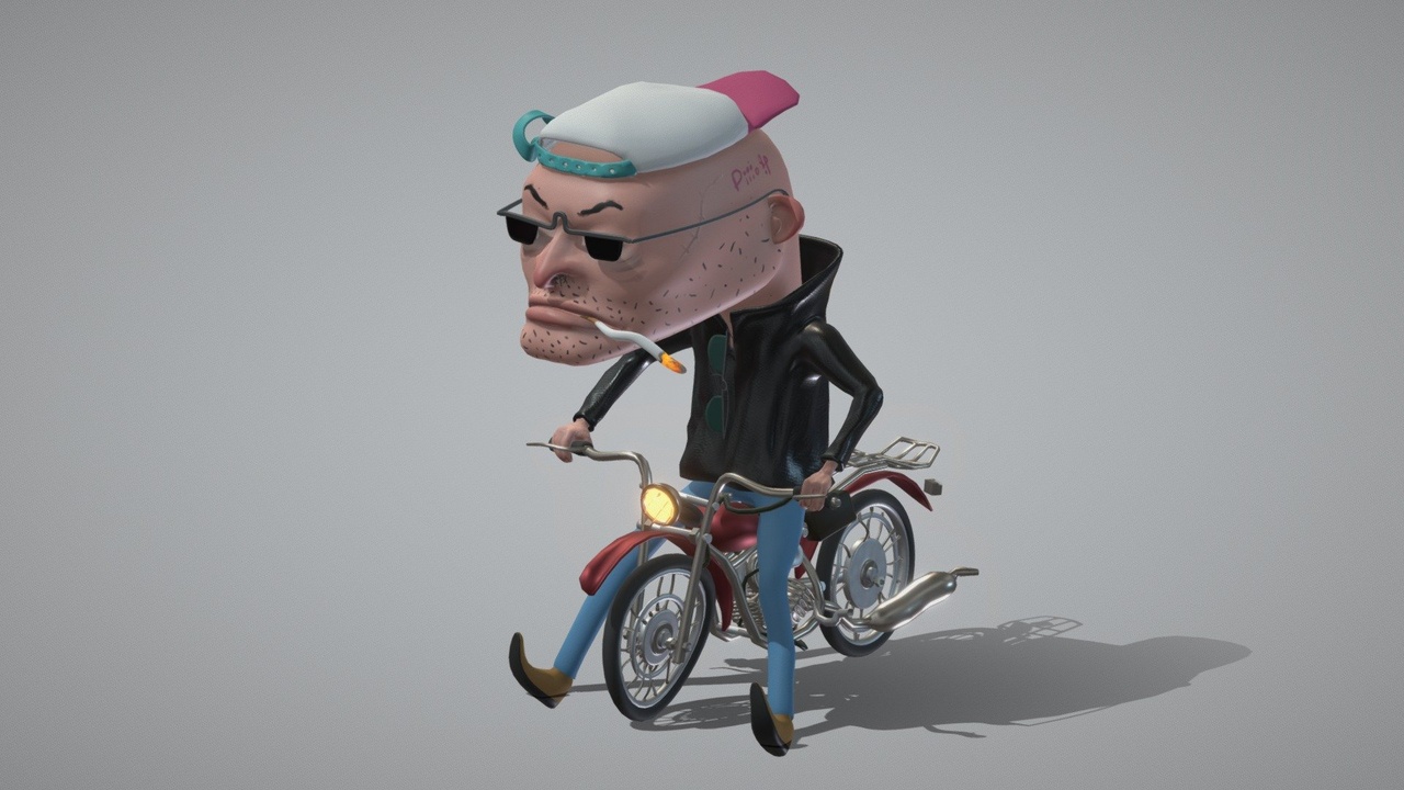 Media 1 for listing Cool Biker Cartoon