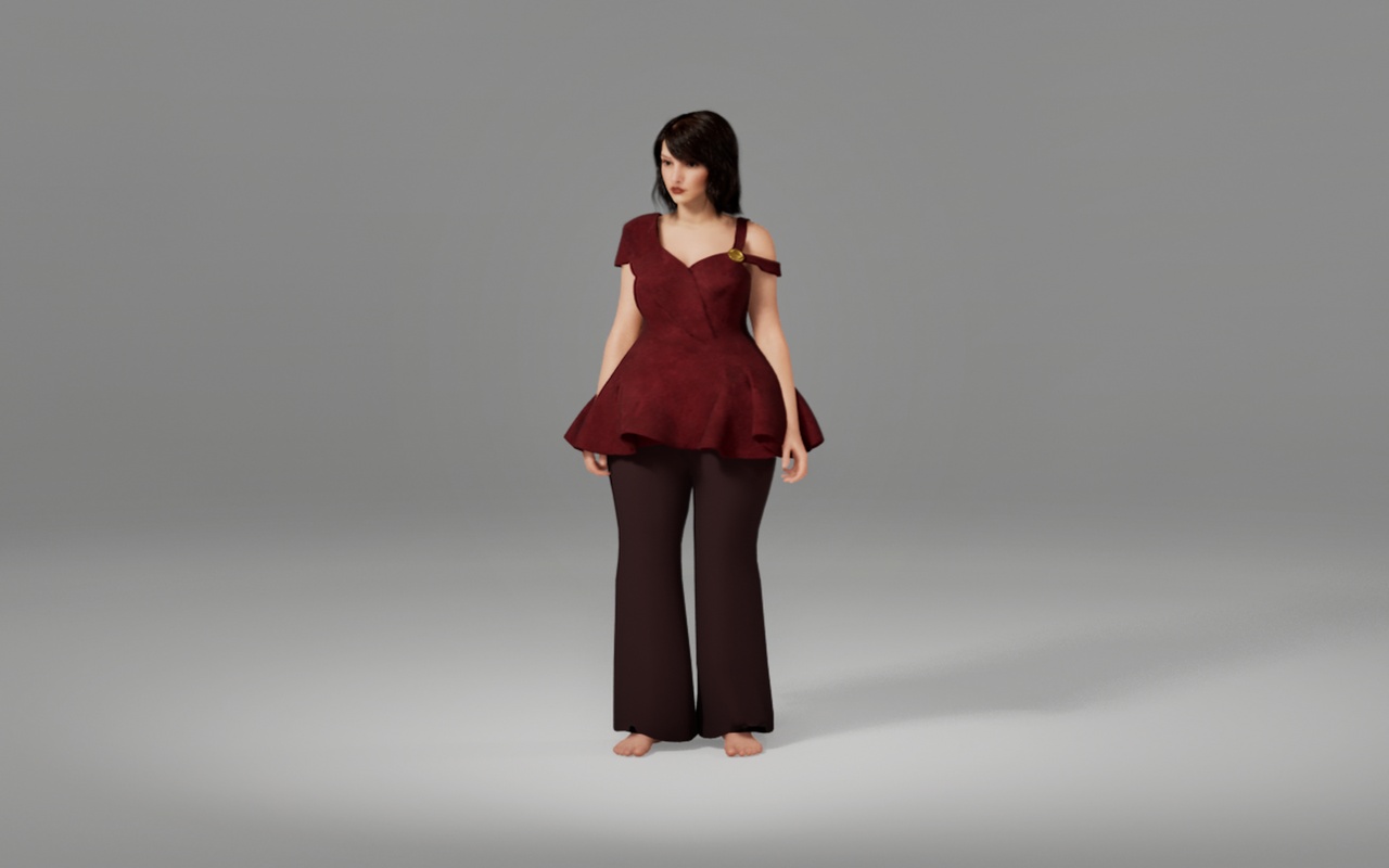 Media 1 for listing Women's Elegant Peplum Outfit for MetaHuman