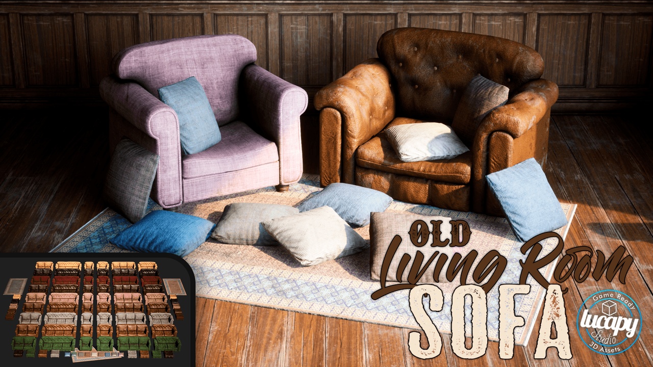 Media 1 for listing Old Living Room - Sofa Pack Vol.01