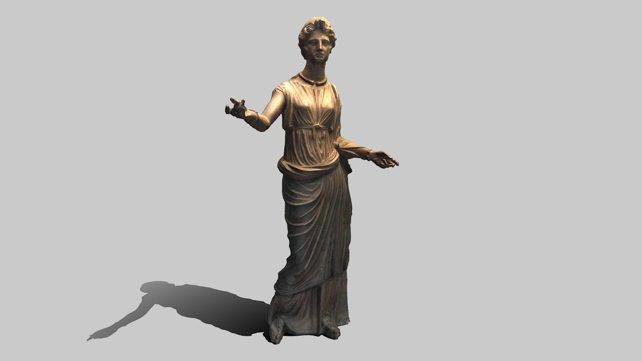 Media 1 for listing Bronze Votive Statue Of Young Woman