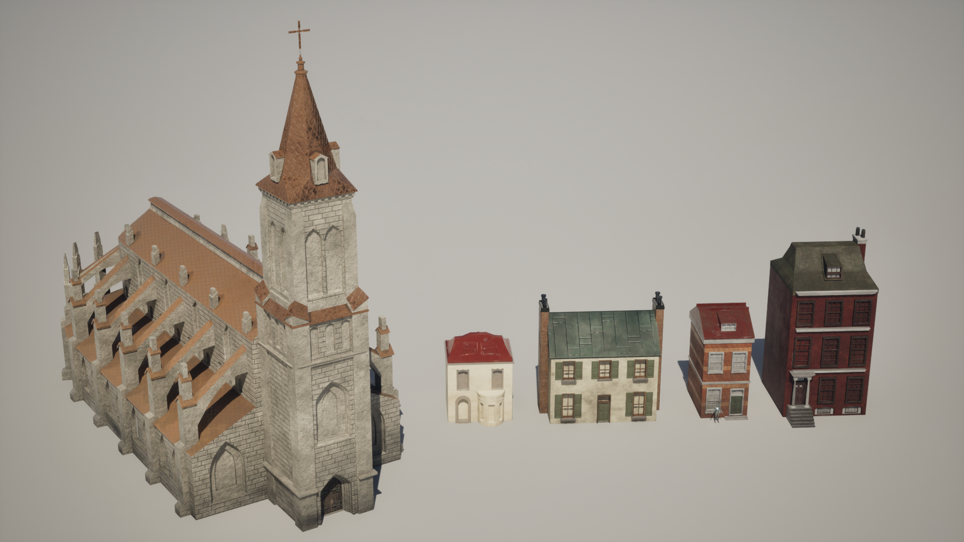 Building Pack (Cathedral & Residential Building) | Fab