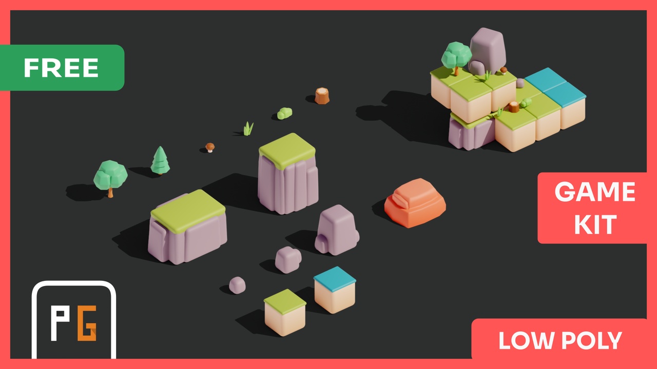 Media 1 for listing Low Poly Platforms & Props — Free Sample