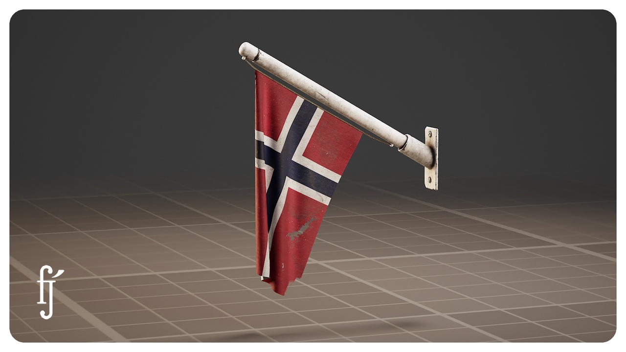 Media 1 for listing Norwegian Flag - Wall Mounted Country Banner