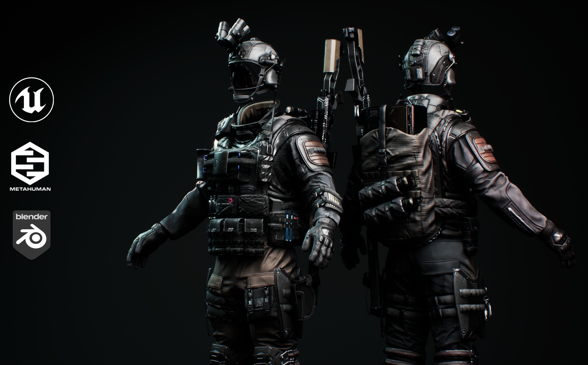 Media 1 for listing Tactical Soldier Outfit for MetaHuman (UE 5.6+)