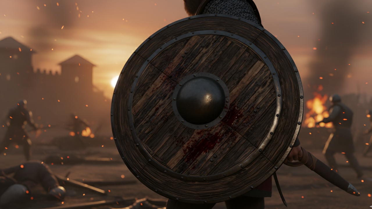 Media 1 for listing Realistic Viking Shield PBR Game-Ready 3D Model | Medieval Wooden Round Shield