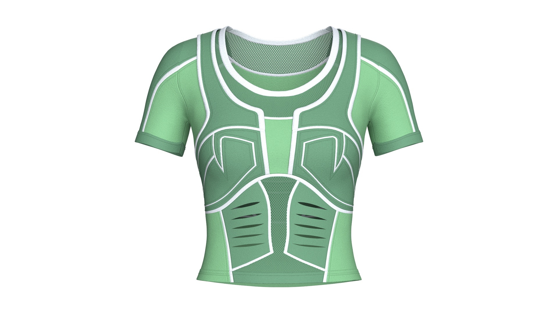 Media 1 for listing Girls Short Sleeve Crop Top With Mesh | High Poly