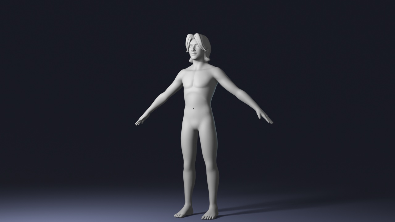 商品 Stylized Male Body Base Mesh 3D Model – Rigged with IK/FK Switch 的媒体 1