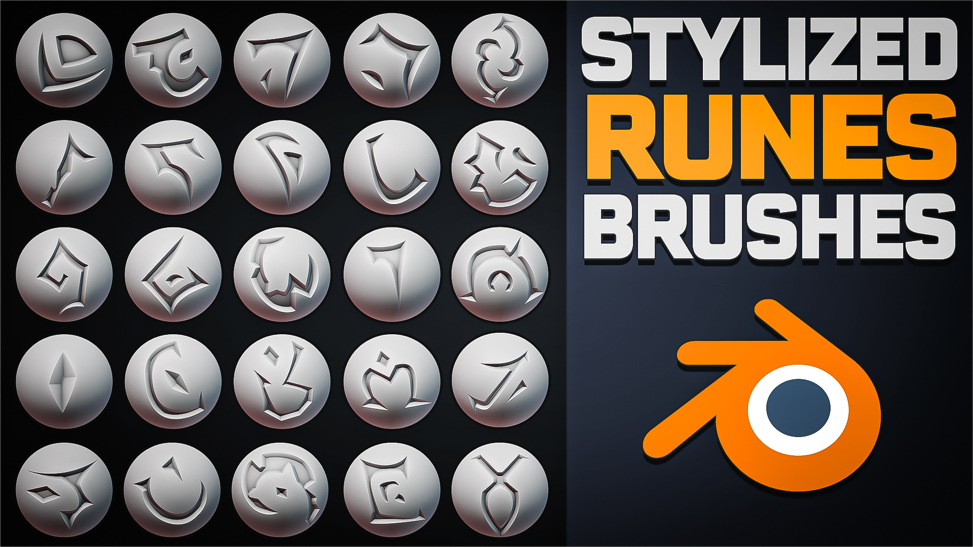 Pack Runes Stylized Runes Brush Pack | For Blender | Fab