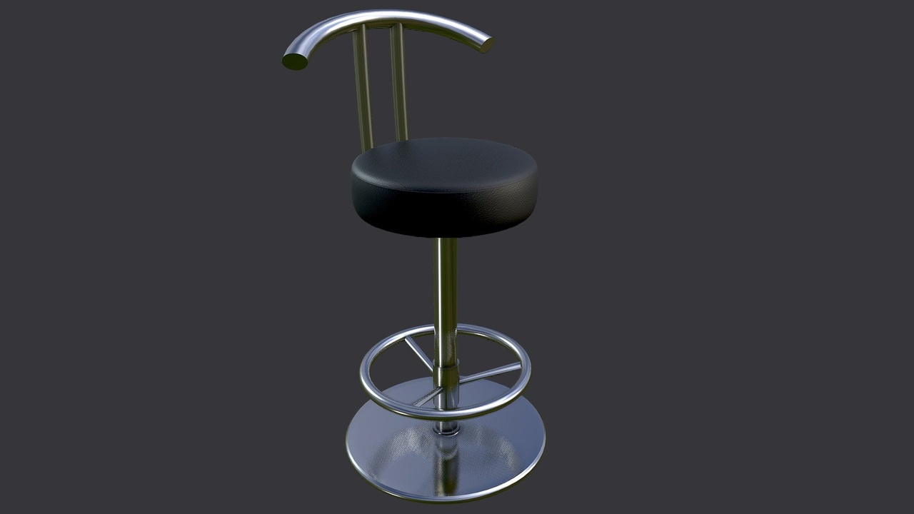 Media 1 for listing Bar Stool With Black Cushion