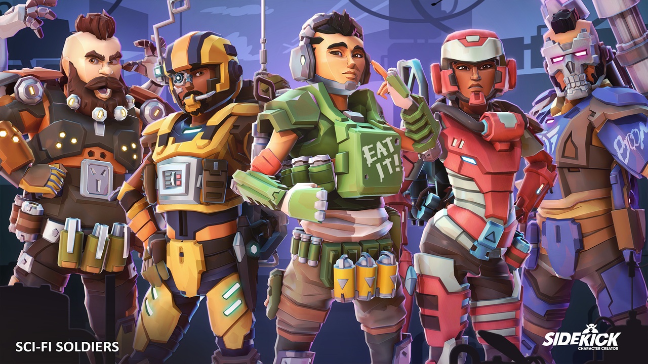 Media 1 for listing Sci-Fi Soldier - Sidekick Modular Characters by Synty