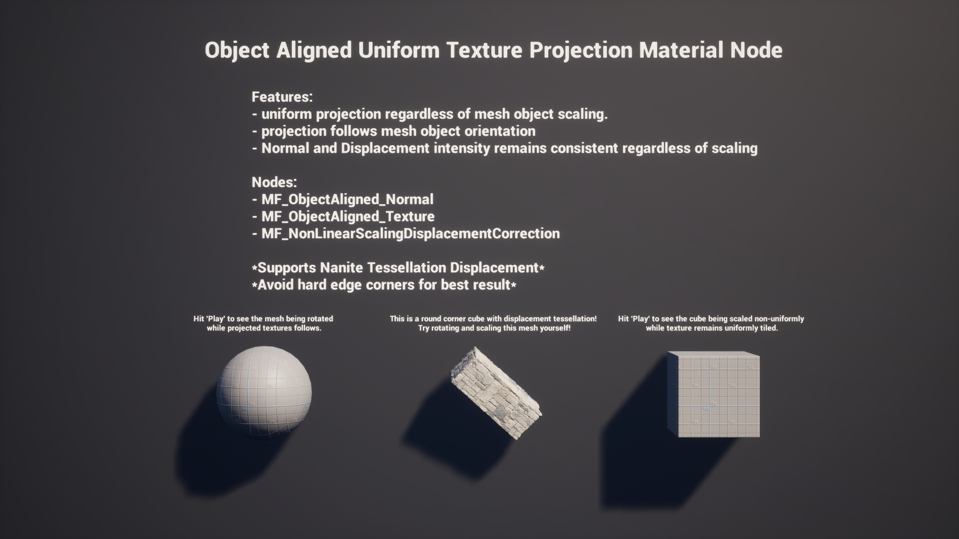 Media 1 for listing Object Aligned Uniform Projection Material Node