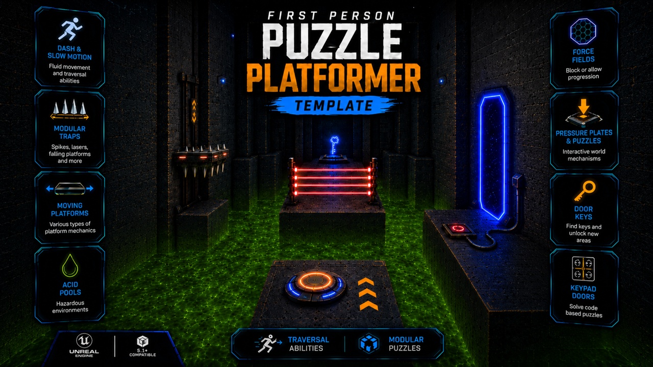 Media 1 for listing First Person Puzzle Platformer Template