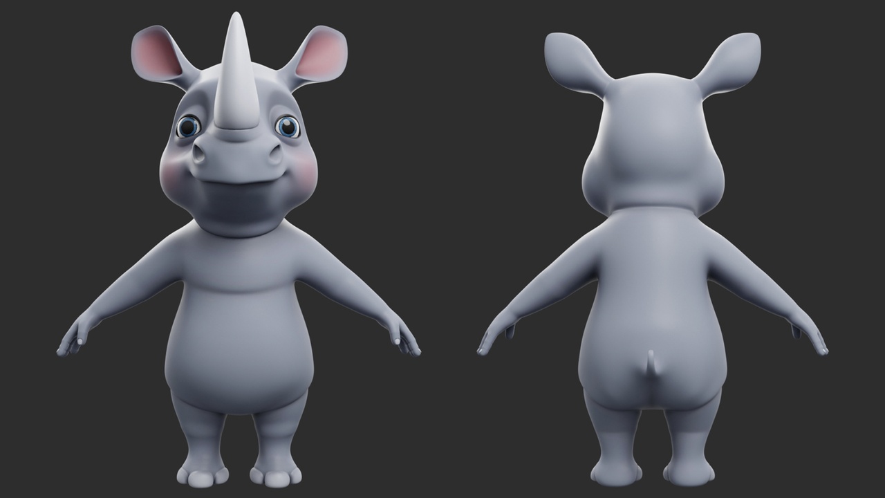 Media 1 for listing Rhino Toony - Topology + UV Map