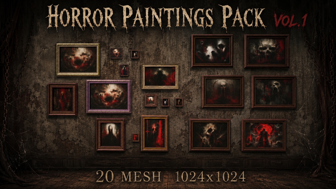 Media 1 for listing Horror Paintings Pack – Wall Art Picture - Vol.1