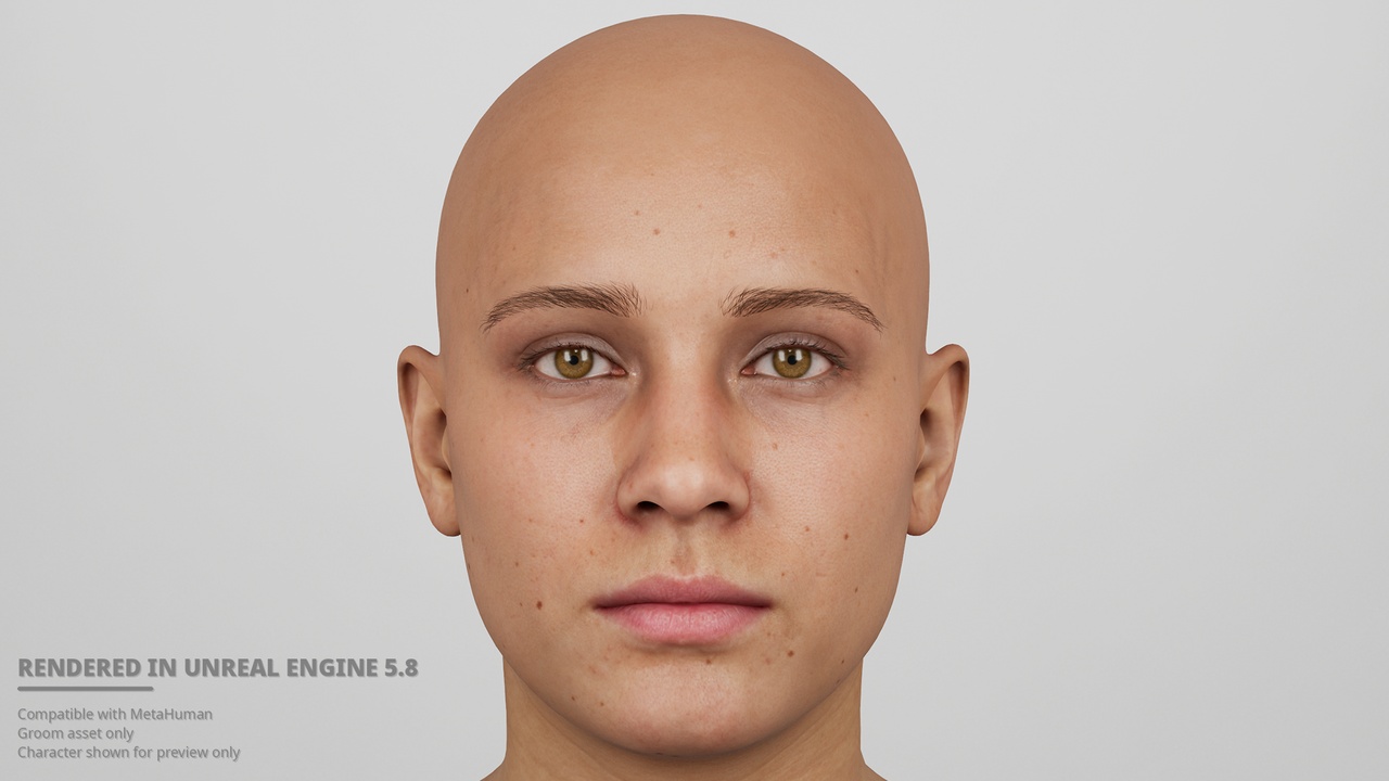 Media 1 for listing Natural Soft Arched Eyebrows Groom for MetaHuman