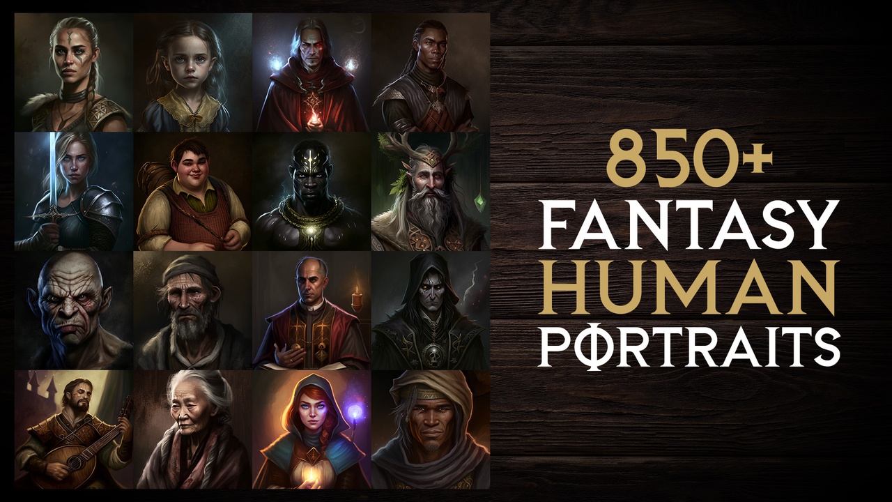 Media 1 for listing Fantasy Human Portraits