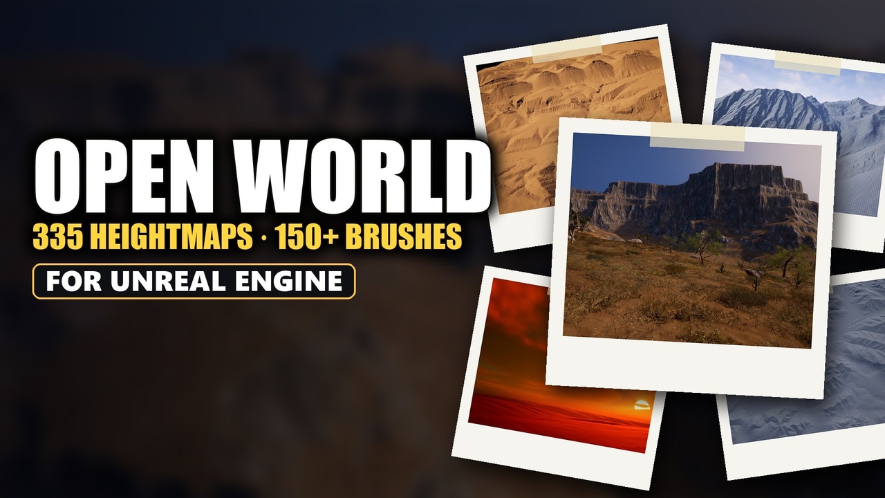 Media 1 for listing Open World Landscape Bundle - 335 Heightmaps, Alpha Brushes, Canyon & Sky System