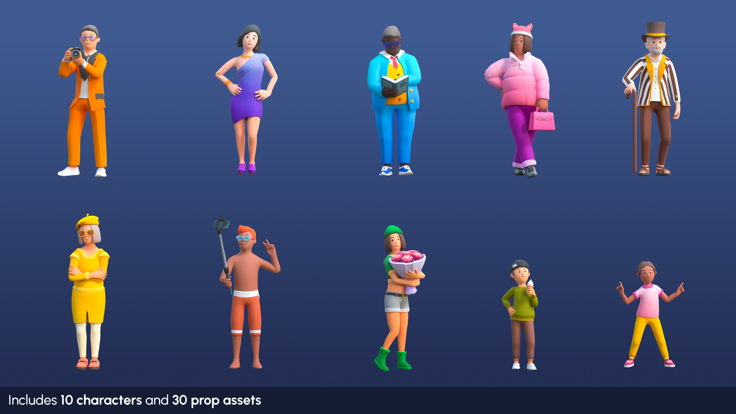 Media 1 for listing City Characters Mini - Low Poly Animated Pack