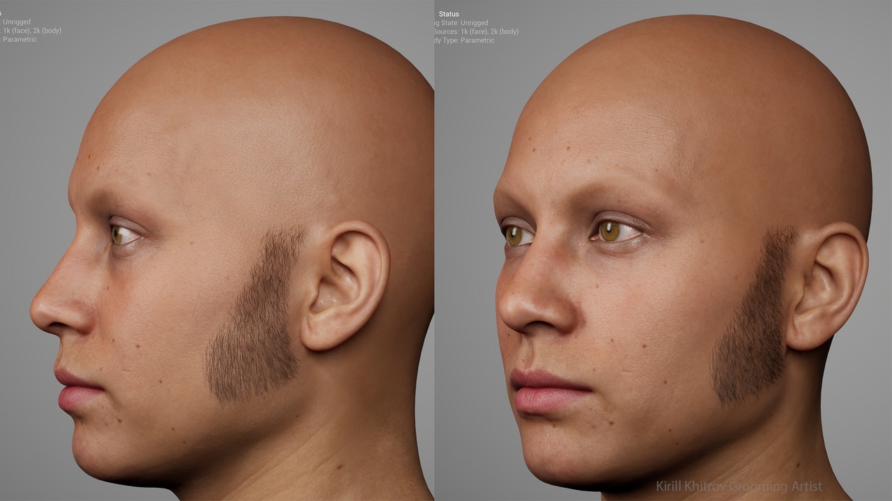 Media 1 for listing Short Mutton Chops Sideburns Groom for MetaHuman