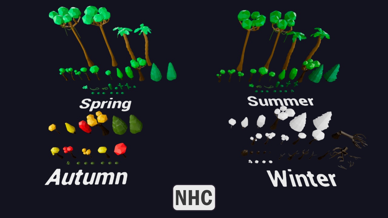 Media 1 for listing NHC – 3D - Lowpoly Tree Pack
