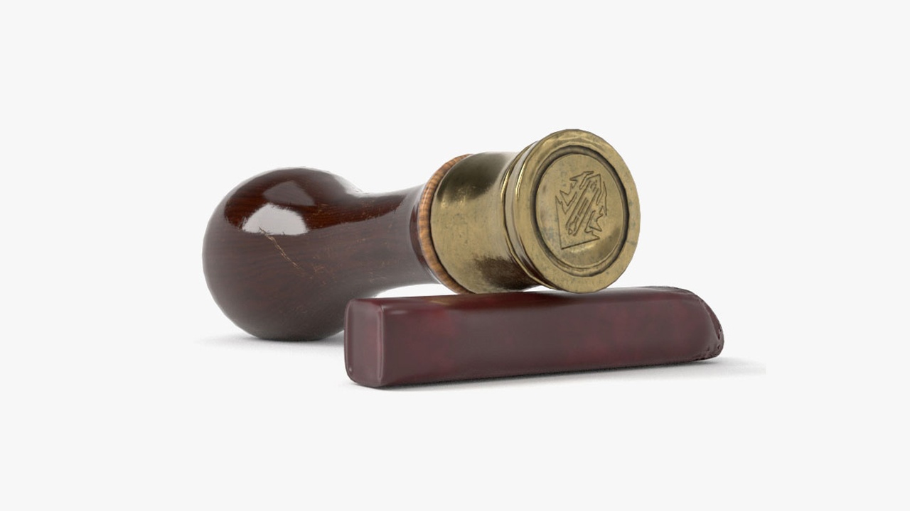 Media 1 for listing Sealing Wax and Stamp - Game Asset | PBR | Low-poly |