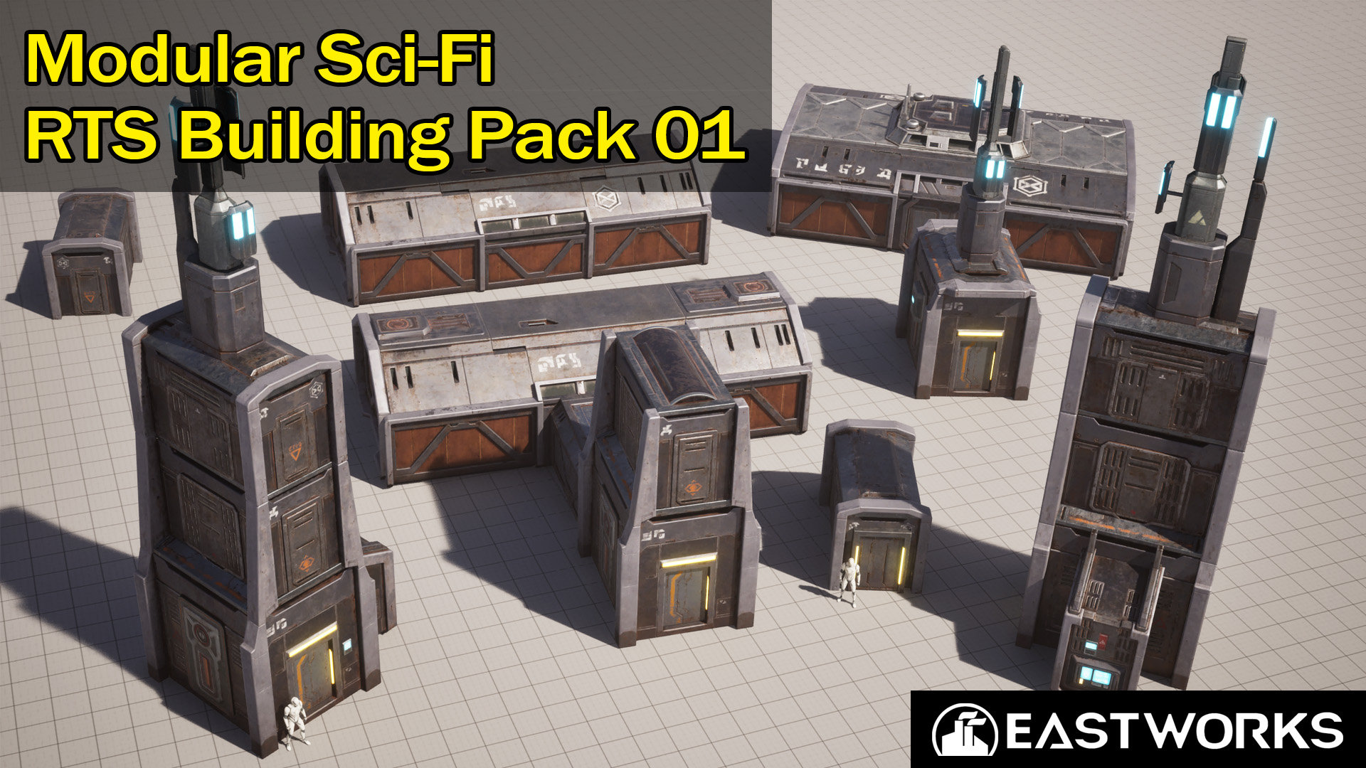 Modular Sci-Fi RTS Buildings Pack 01 | Fab