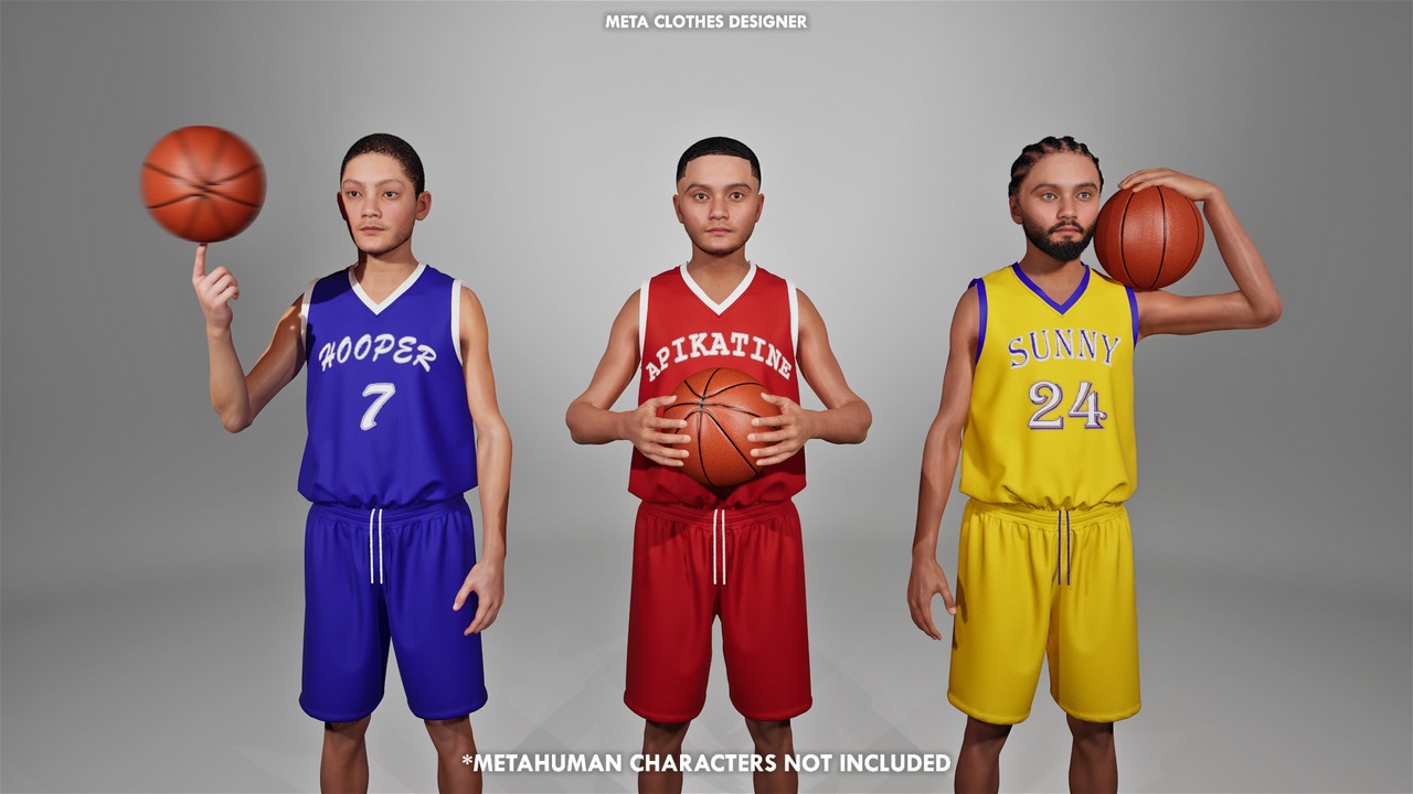 Media 1 for listing Metahuman - Basketball Jersey - Sportswear (Metahuman Clothing)