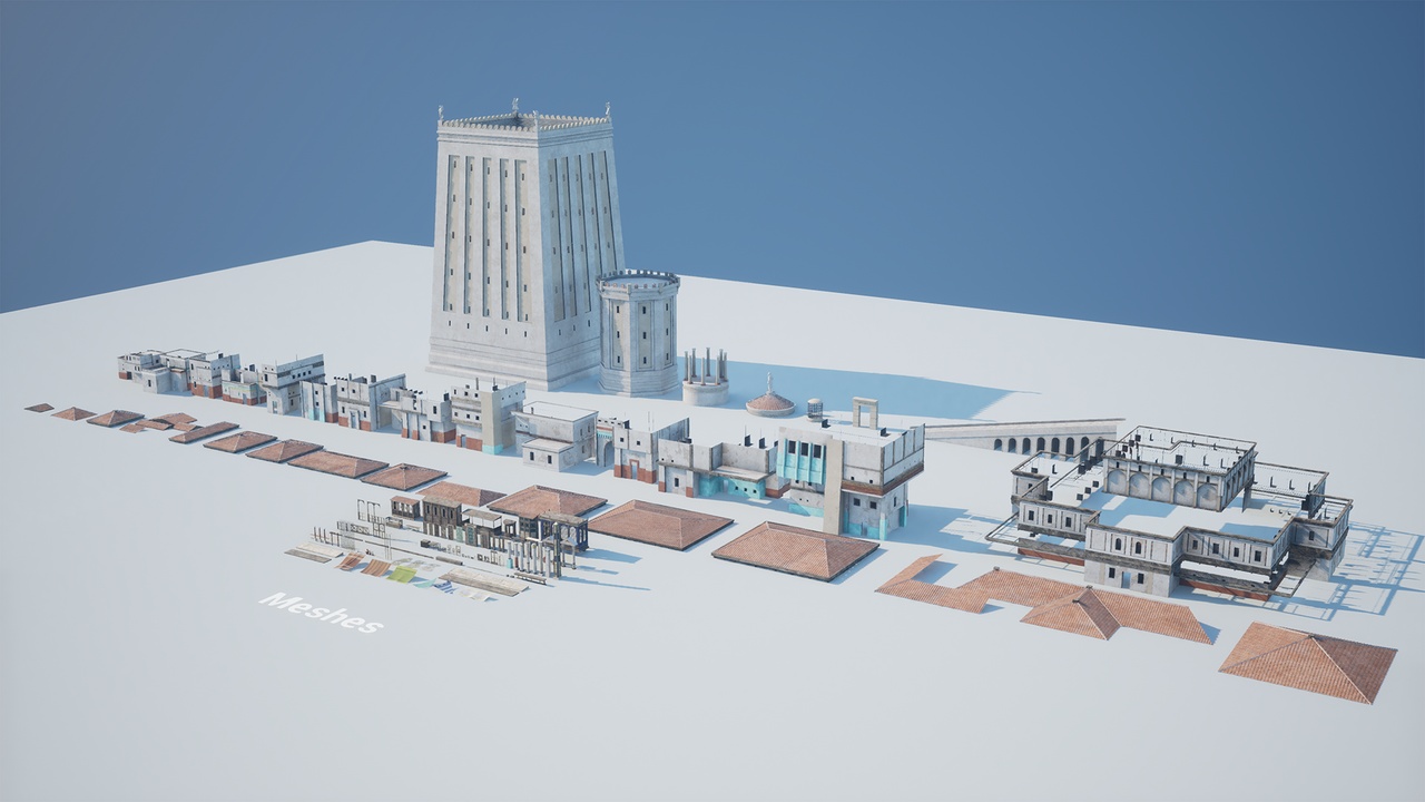 The Streets Of Egypt, Lighthouse Of Alexandria - Egyptian Roman Buildings  Kit | Fab, image size:1280x720