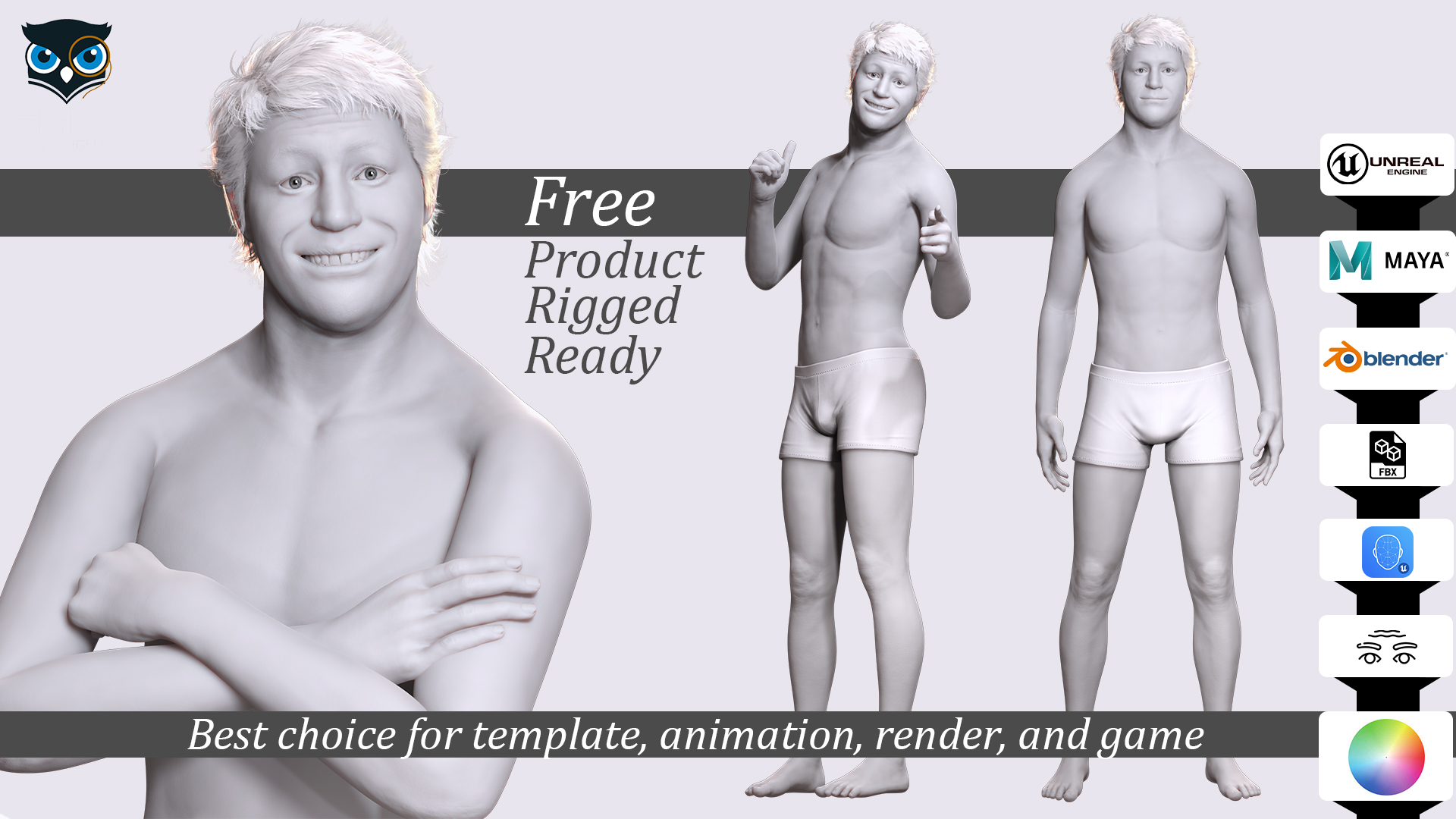 Free Rigged 3D Male Character Game Animation Ready | Fab